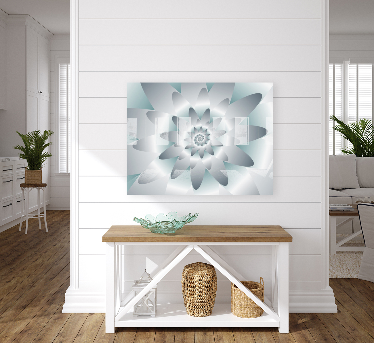 Swirl Flower Pattern Art Reproduction