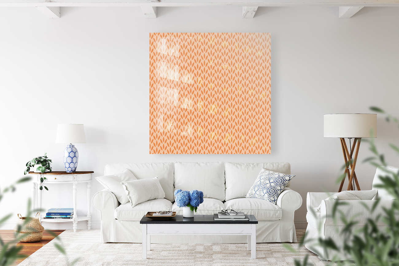 Orange Floral Seamless Pattern Background Reproduction