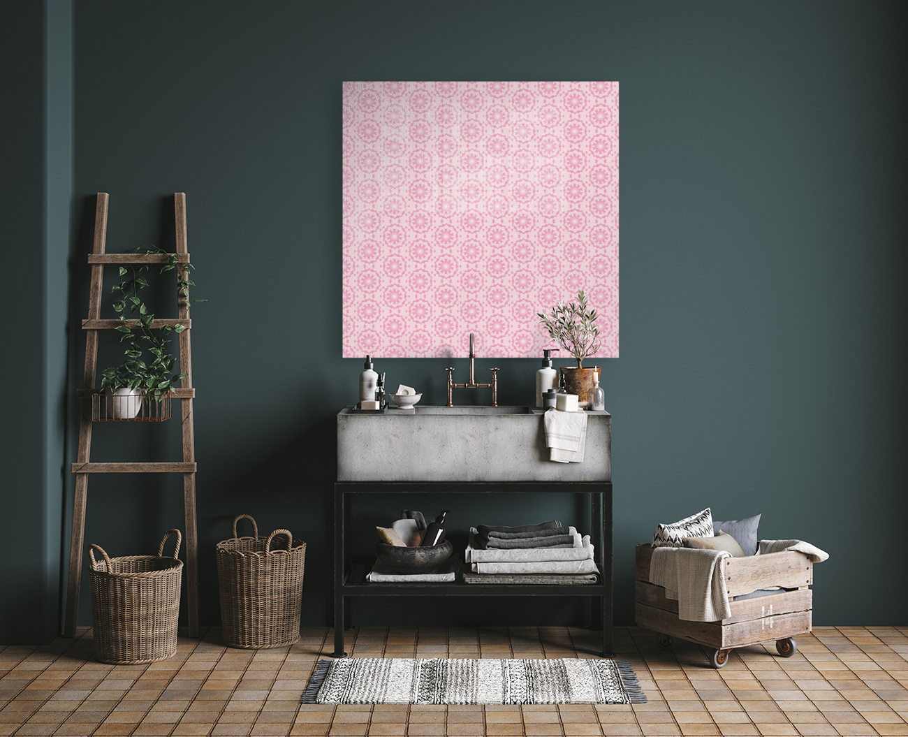  PINK ARABIC STYLE SEAMLESS PATTERN Background  Reproduction