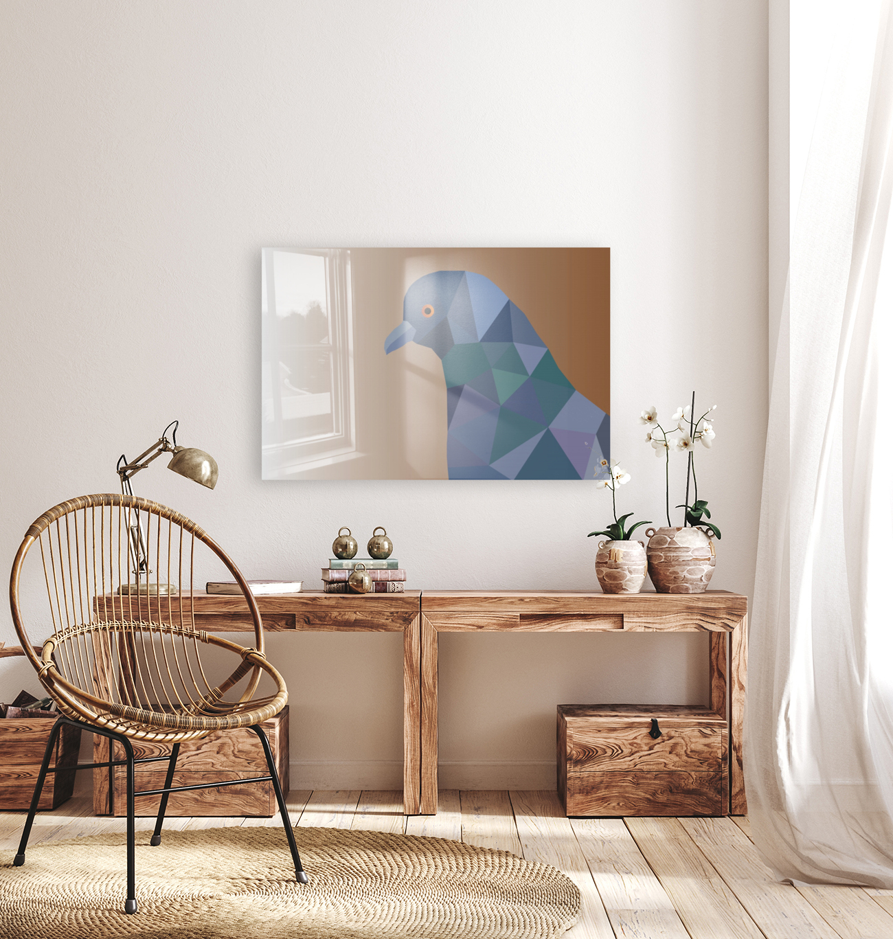 PIGEON LOW POLY ART Reproduction