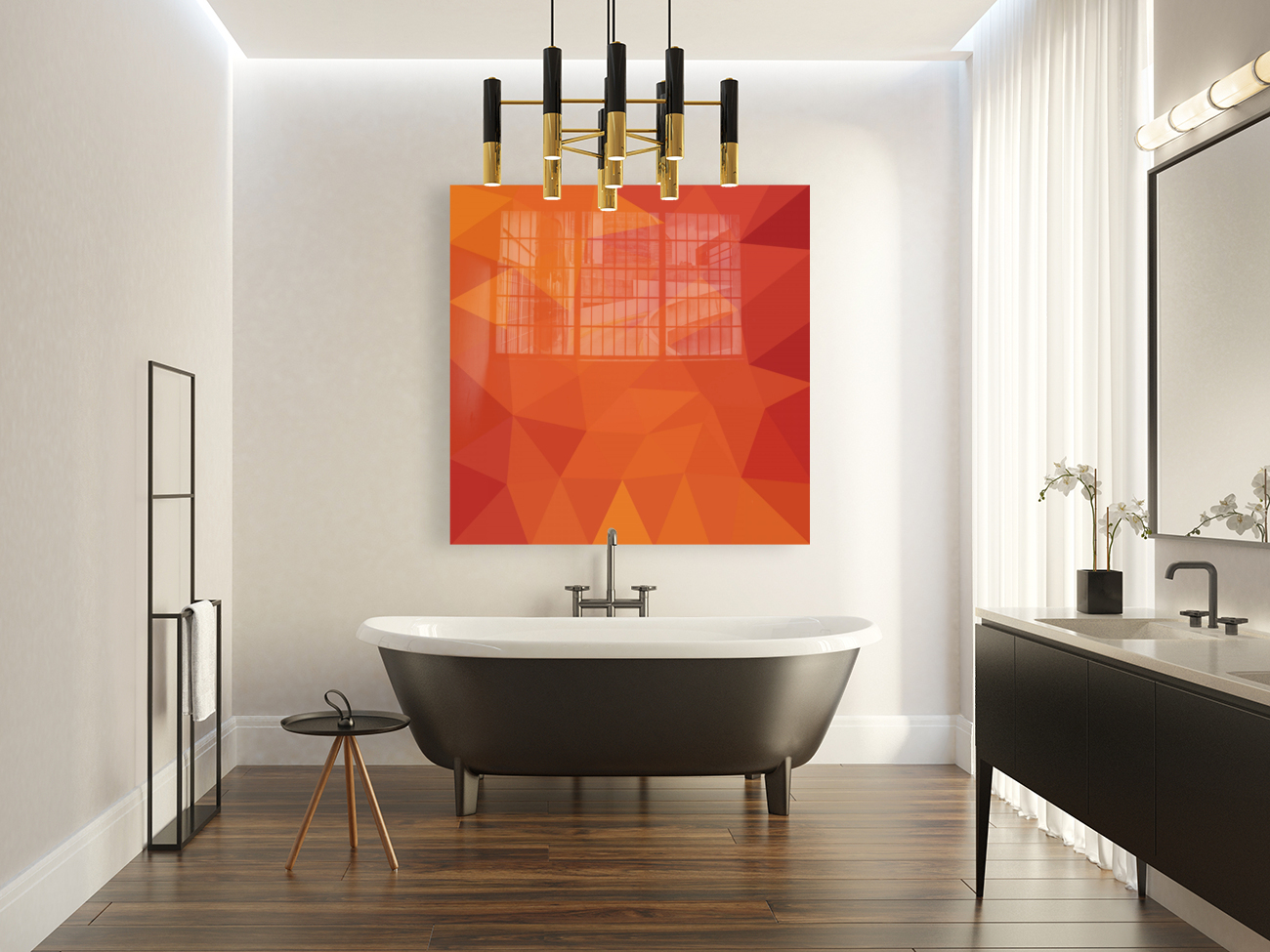RED POLYGON BACKGROUND  Reproduction