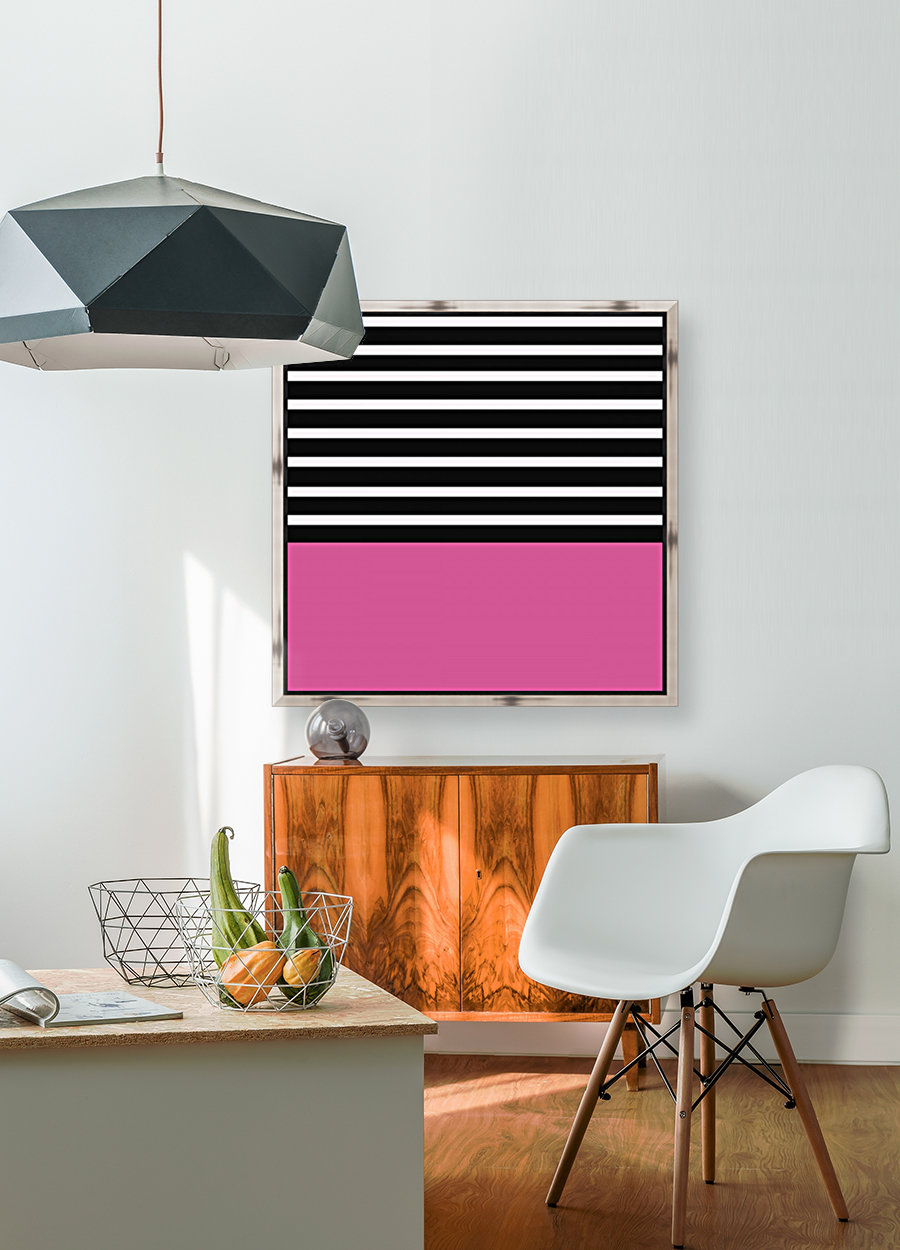 Black & White Stripes with Cranberry Patch Reproduction