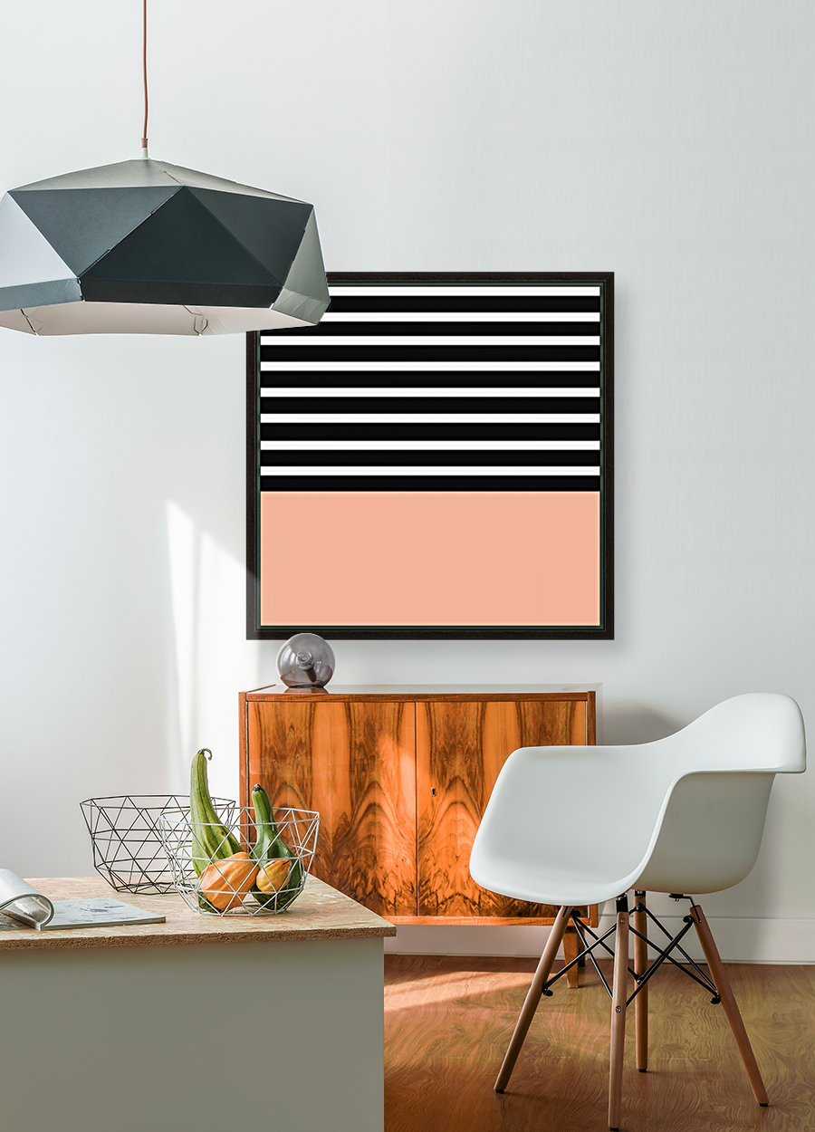 Black & White Stripes with Sienna Patch Reproduction