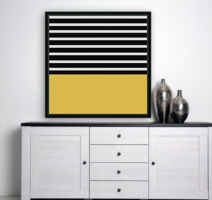 Black & White Stripes with Yellow Patch Reproduction