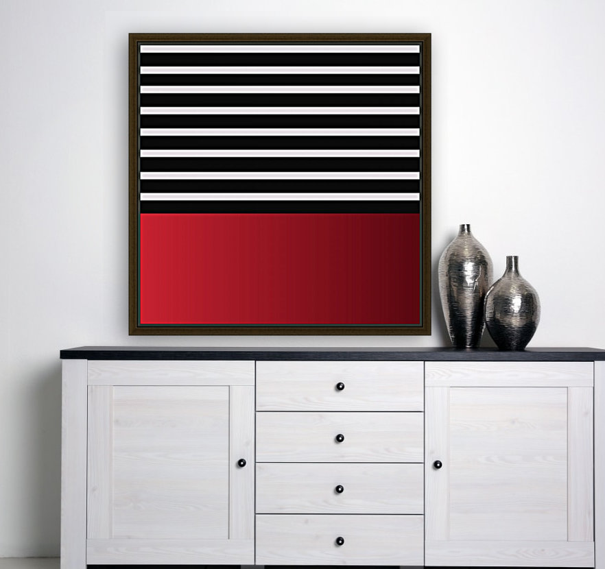 Black & White Stripes with Red Gradient Patch Reproduction