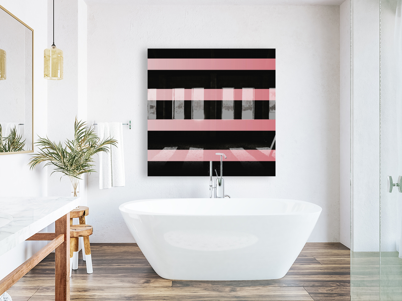 RED PASTEL STRIPE Reproduction