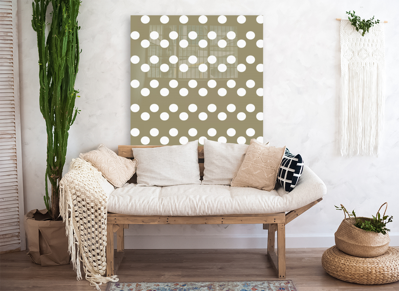 BEIGE Polka Dots Reproduction