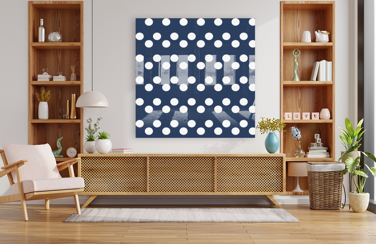Indigo Polka Dots Reproduction