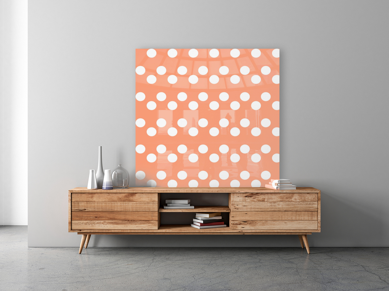 LIGHT SALMON Polka Dots Reproduction