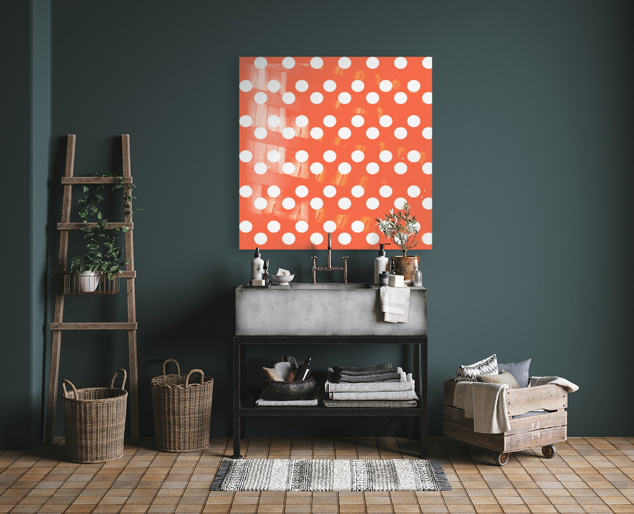 PUMPKIN Polka Dots Reproduction