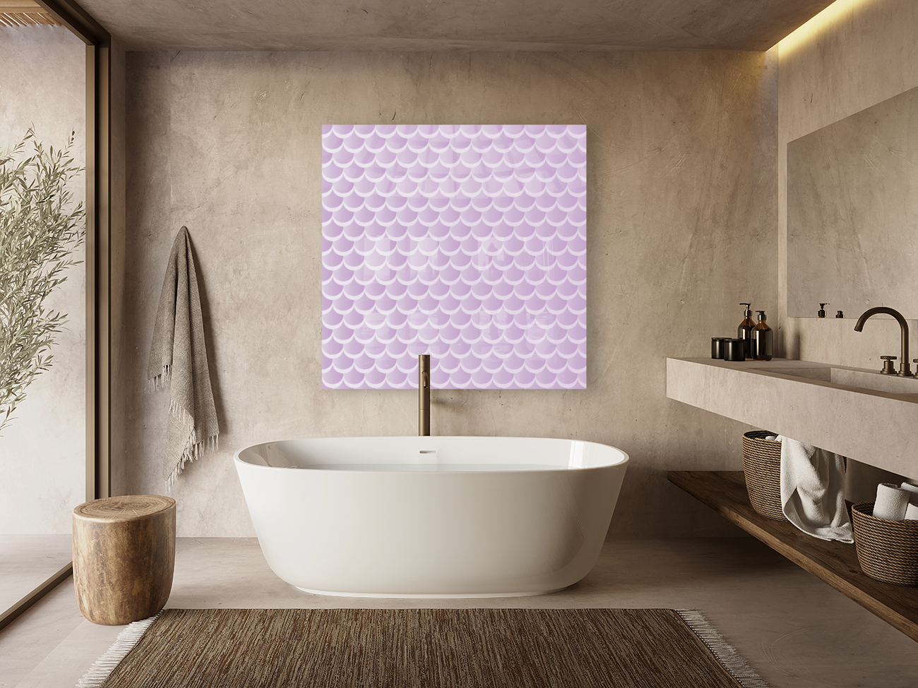 Violet Pastel MERMAID PATTERN Reproduction