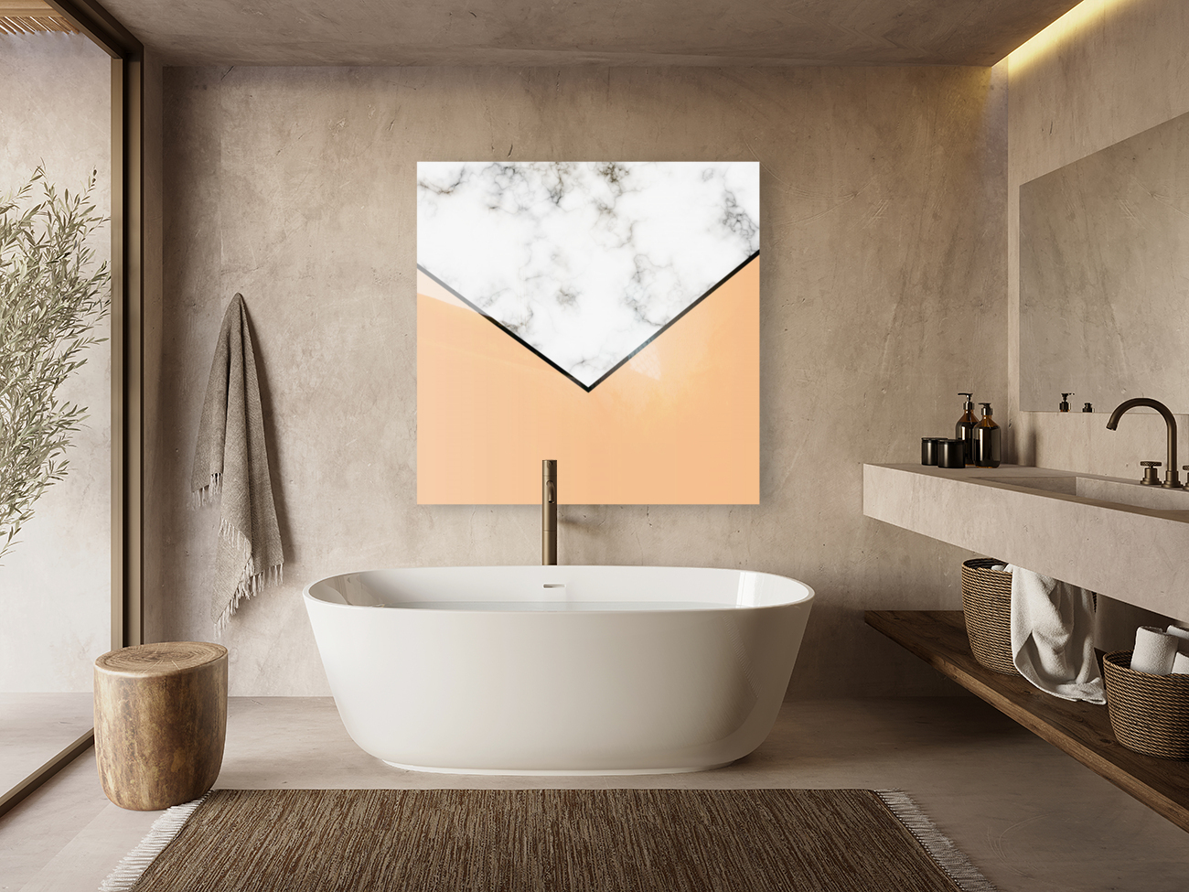 ABSTRACT ORANGE MODERN MARBLE Reproduction