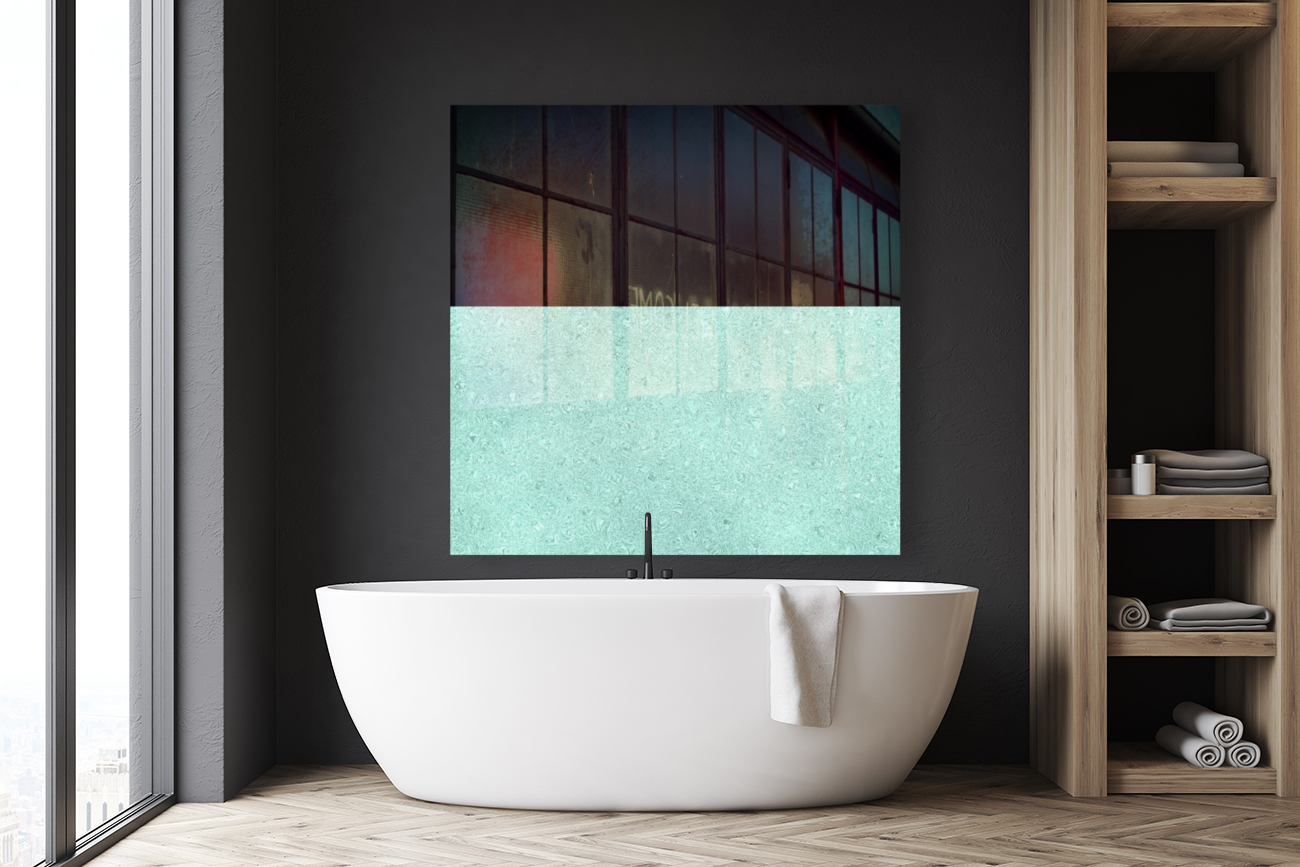ABSTRACT TURQUOISE GLITTER Reproduction