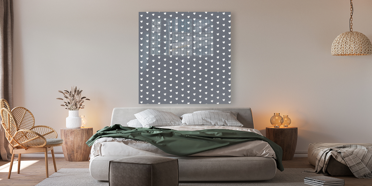 Charcoal Heart Shape Pattern Reproduction