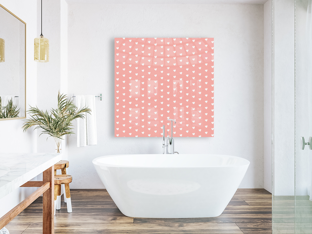 Apricot Blush Heart Shape Pattern Reproduction