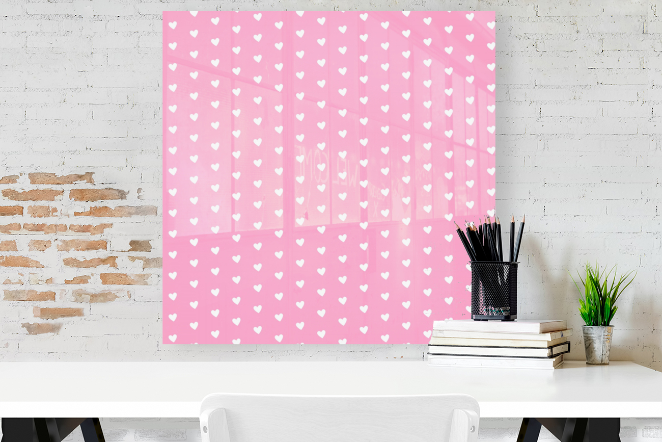 Carnation Pink Heart Shape Pattern Reproduction