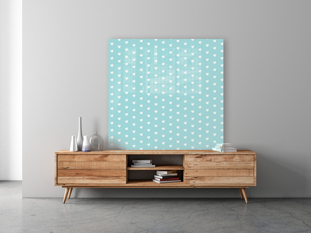 Kids Green Blush Heart Shape Pattern Reproduction