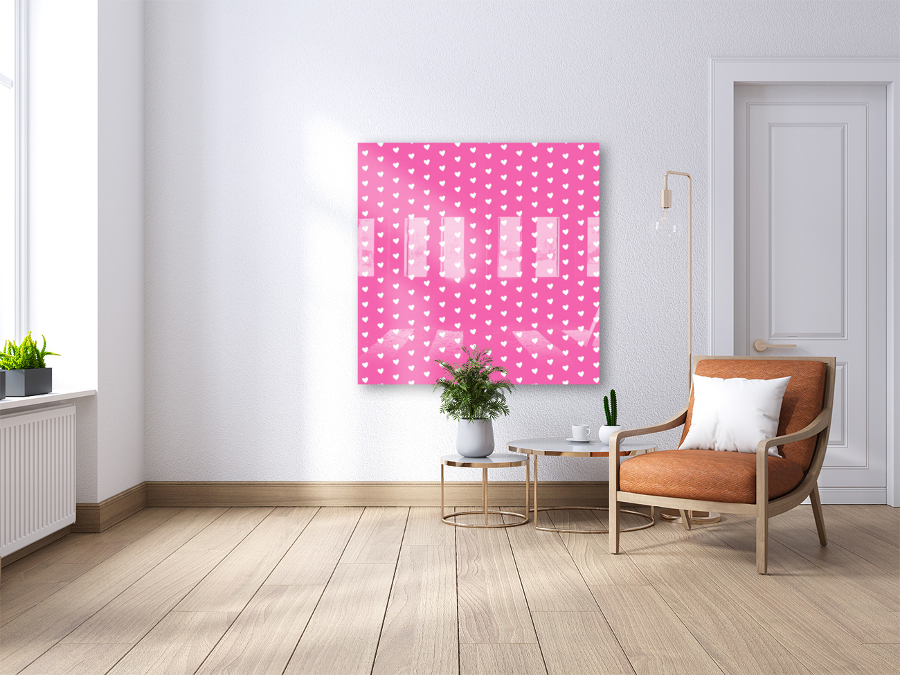 Magenta Heart Shape Pattern Reproduction