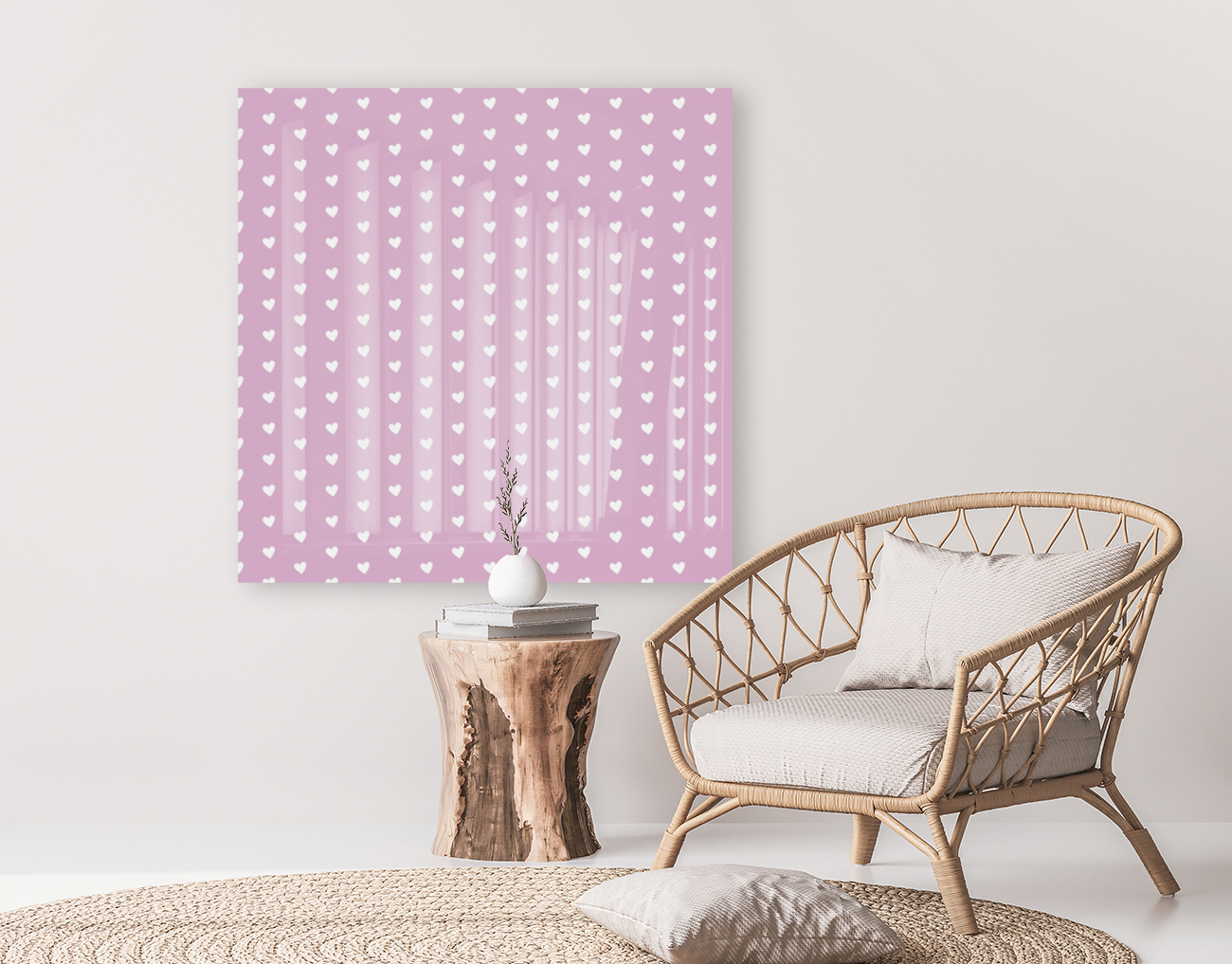 Lavender Heart Shape Pattern Reproduction