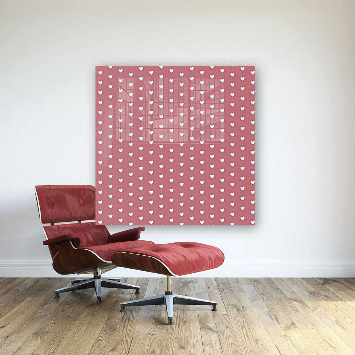 Light Red Heart Shape Pattern Reproduction