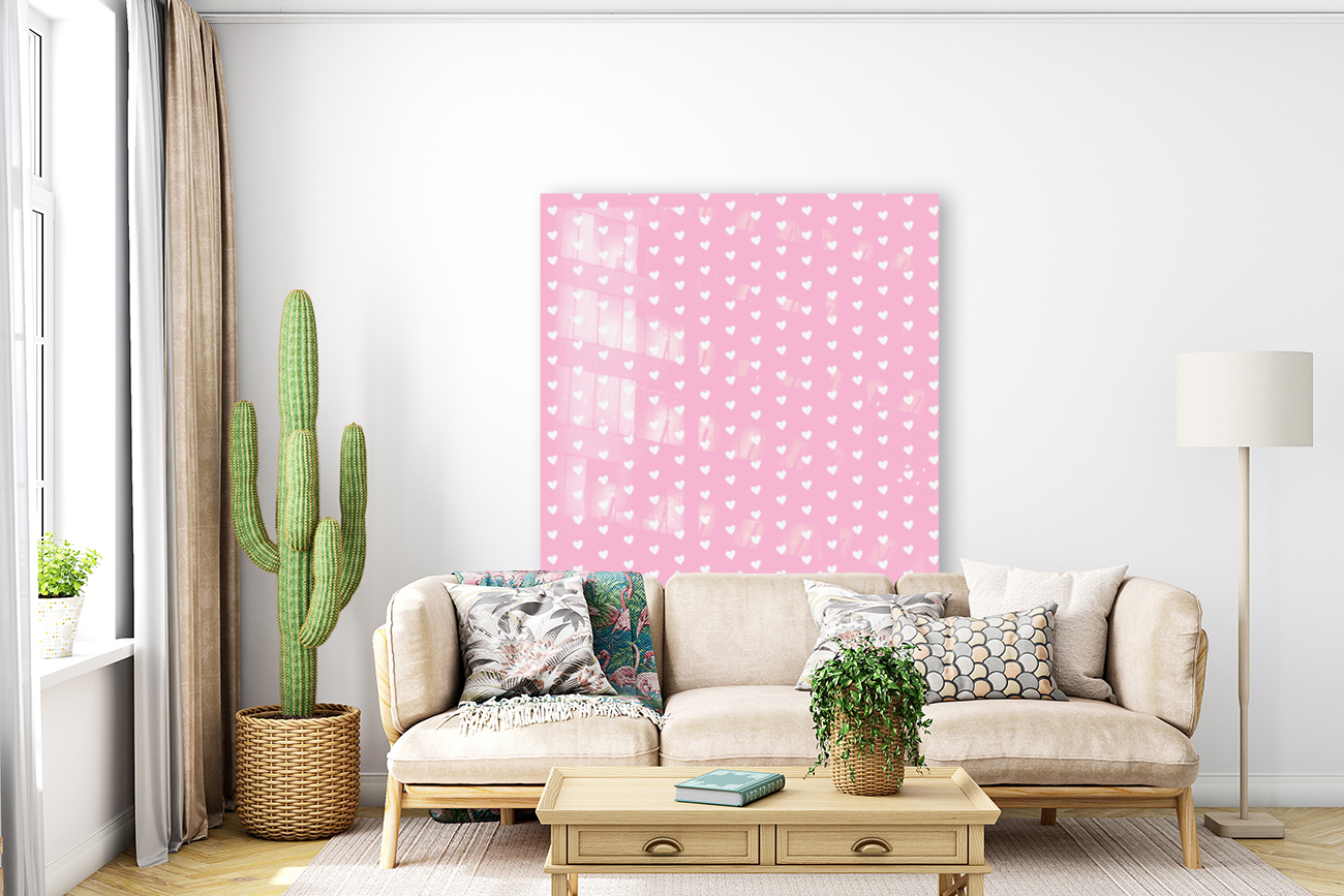 Cotton Candy Heart Shape Pattern Reproduction