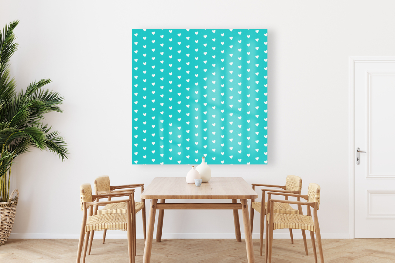 Robin Egg Blue Heart Shape Pattern Reproduction