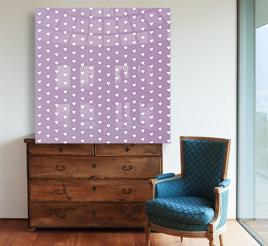 Red Violet Heart Shape Pattern Reproduction