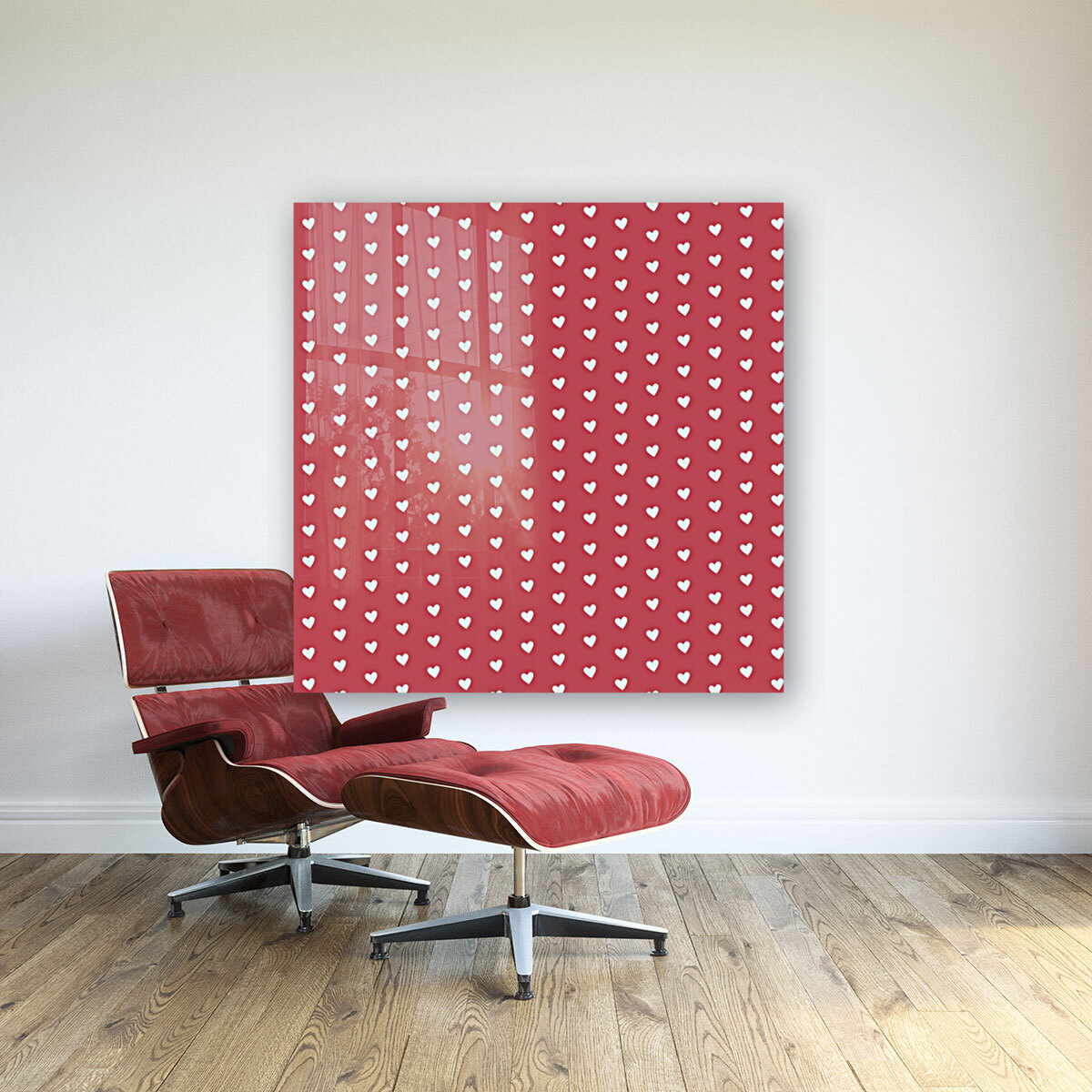 Royal Red Heart Shape Pattern Reproduction