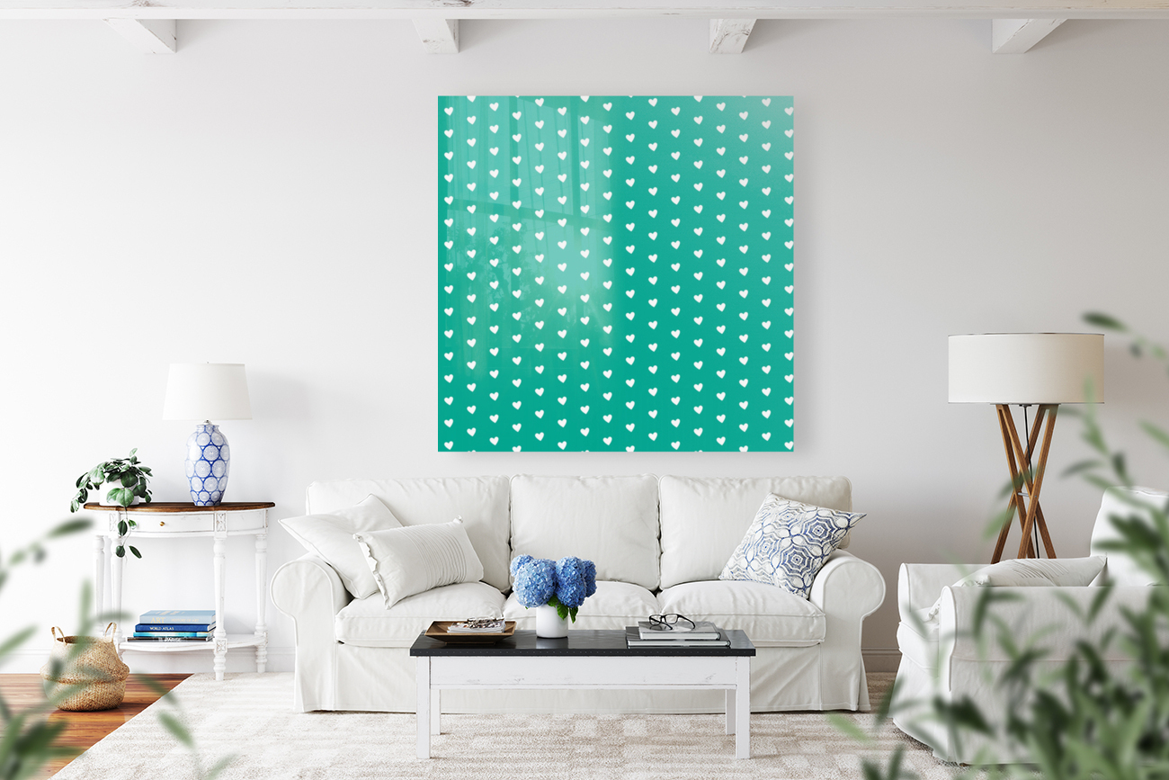 TURQUOISE Heart Shape Pattern Reproduction