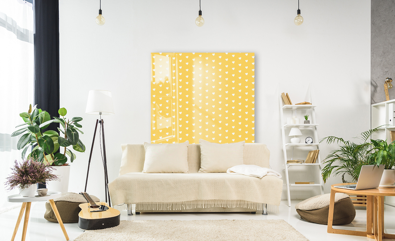 Yellow Heart Shape Pattern Reproduction