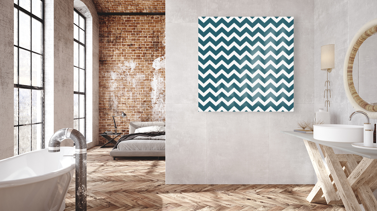 DARK TEAL CHEVRON Reproduction