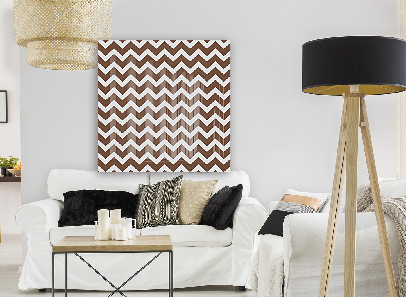 BROWNSTONE CHEVRON Reproduction