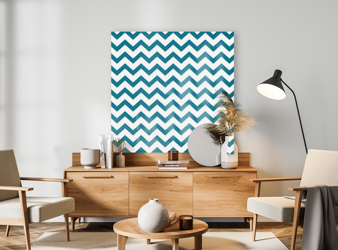 CERULEAN CHEVRON Reproduction