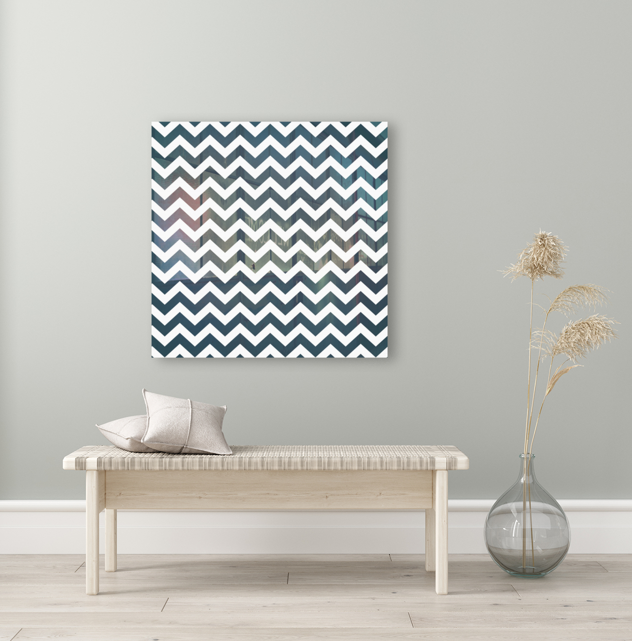 BLUE SHADE CHEVRON Reproduction