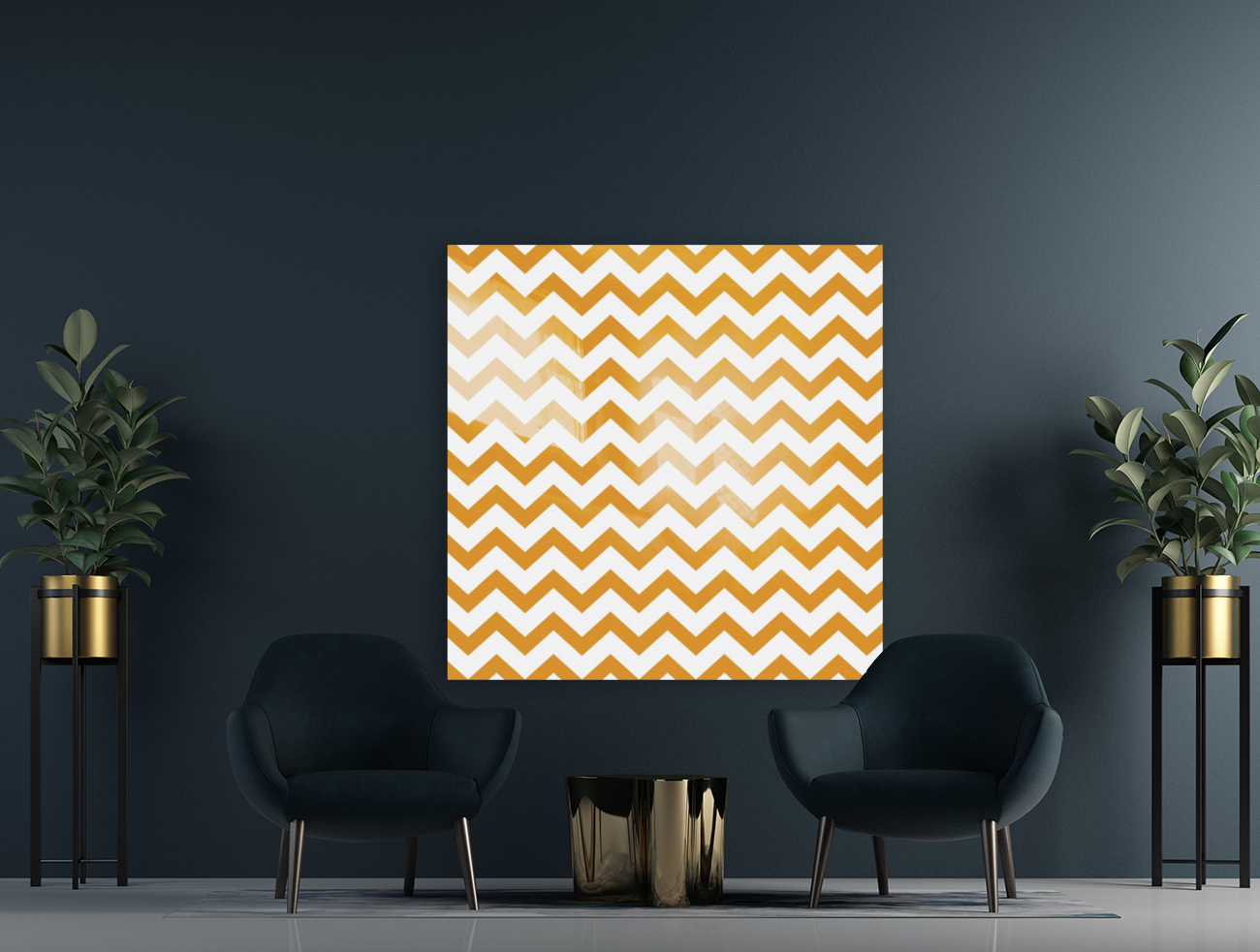 MUSTARD CHEVRON Reproduction