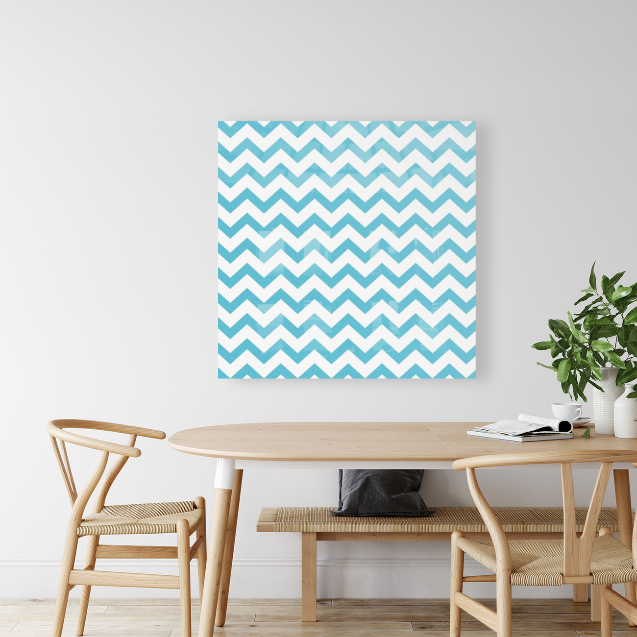 CORNFLOWER CHEVRON Reproduction