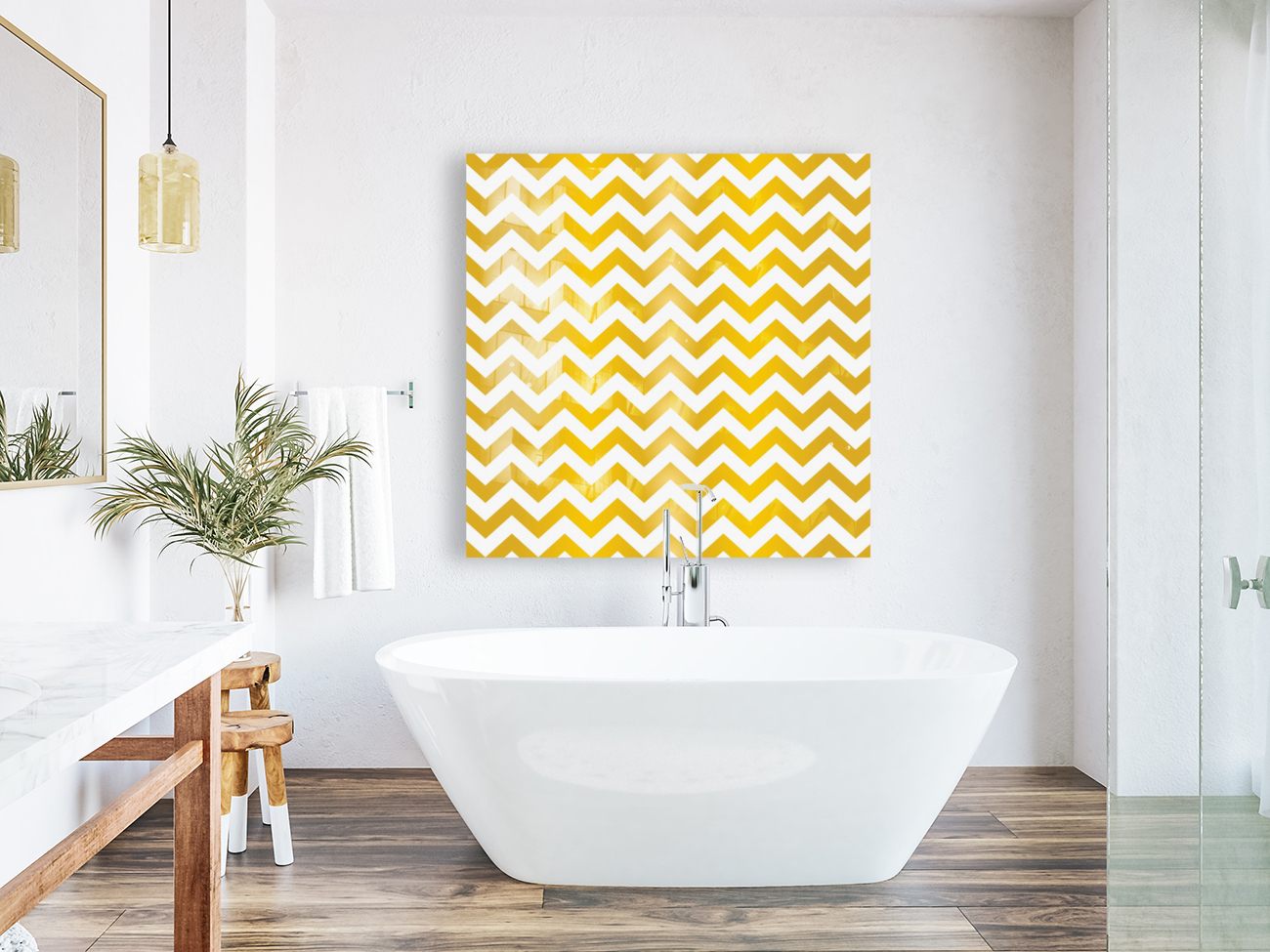 AUTUMN YELLOW CHEVRON Reproduction