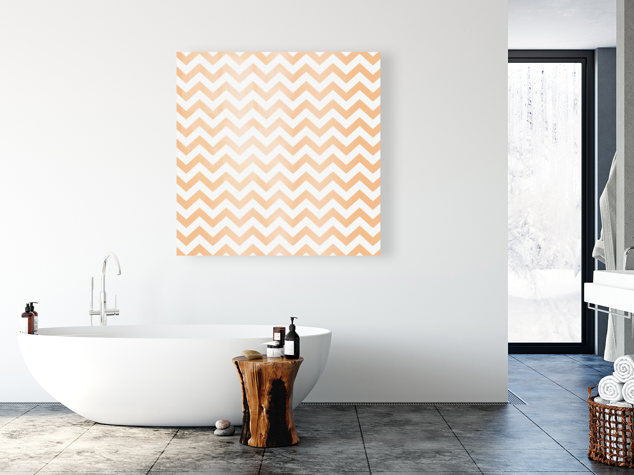 ORANGE CHEVRON Reproduction