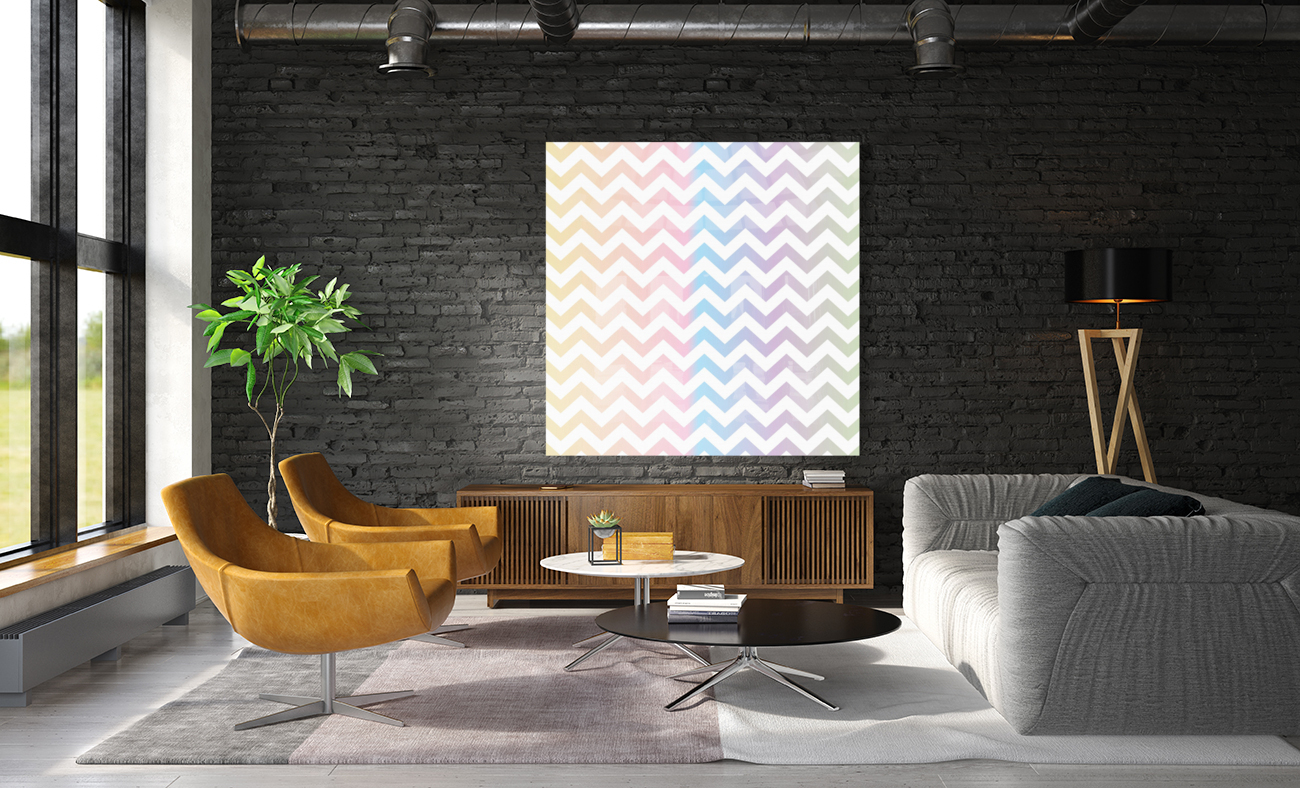 MULTICOLOR PASTEL CHEVRON Reproduction