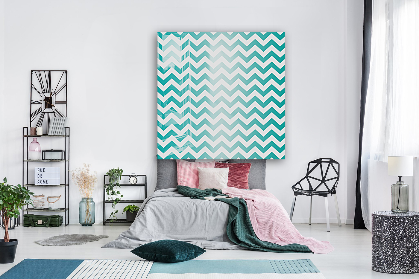 TURQUOISE CHEVRON Reproduction