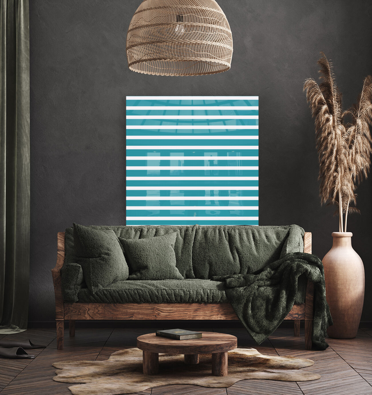 Turquoise  Stripes Reproduction