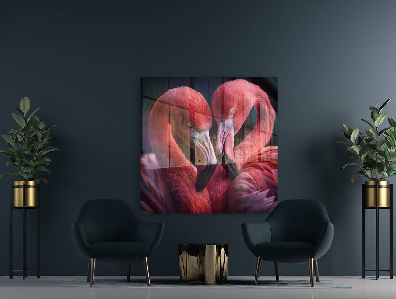 Affectionate Flamingos Reproduction