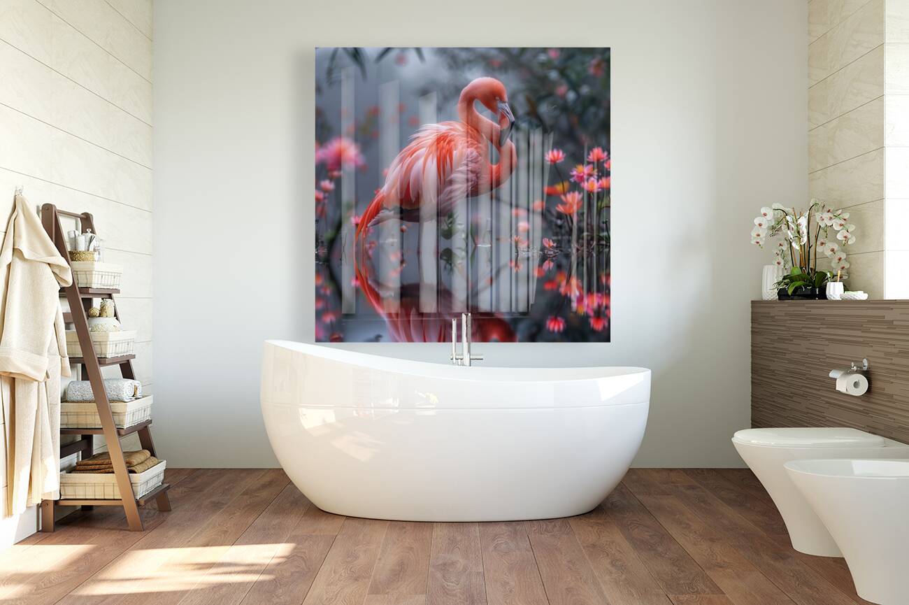 Serene Flamingo Reproduction