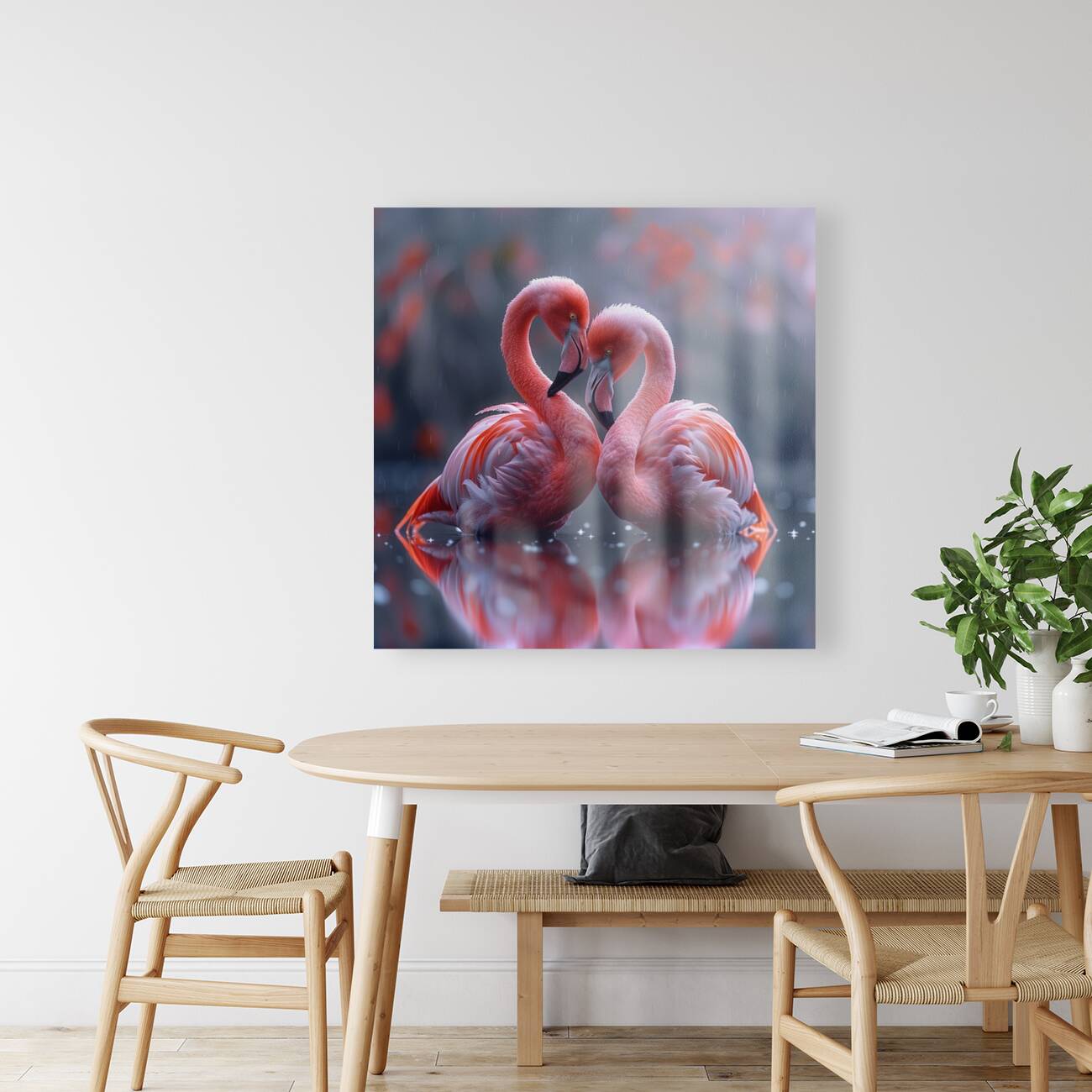 Eternal Love Flamingos Reproduction