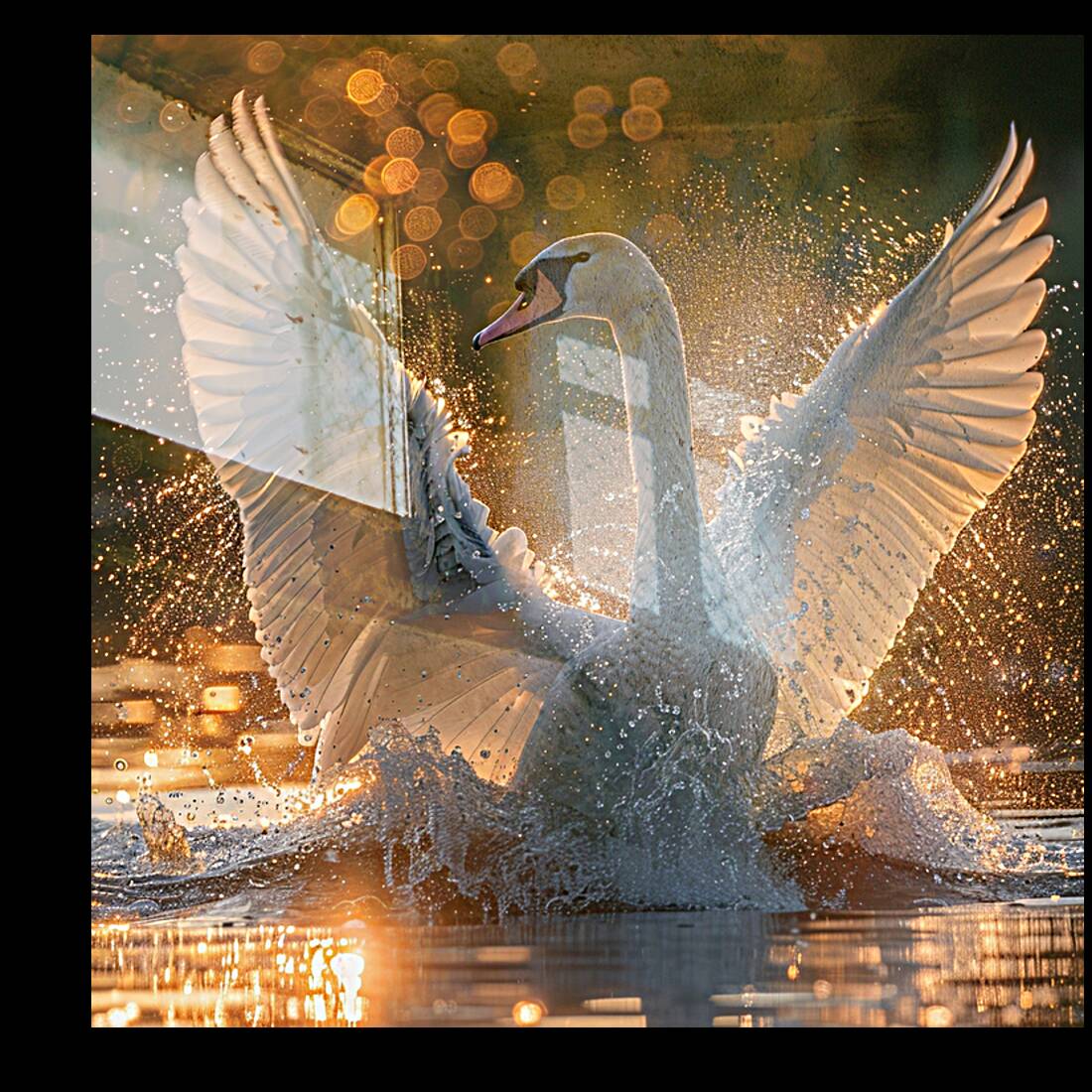 Illuminated Swan Reproduction