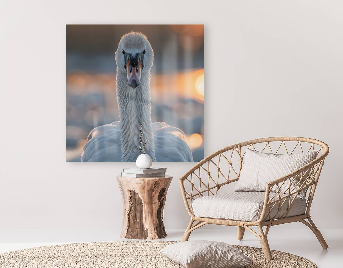 White Elegance Swan Reproduction