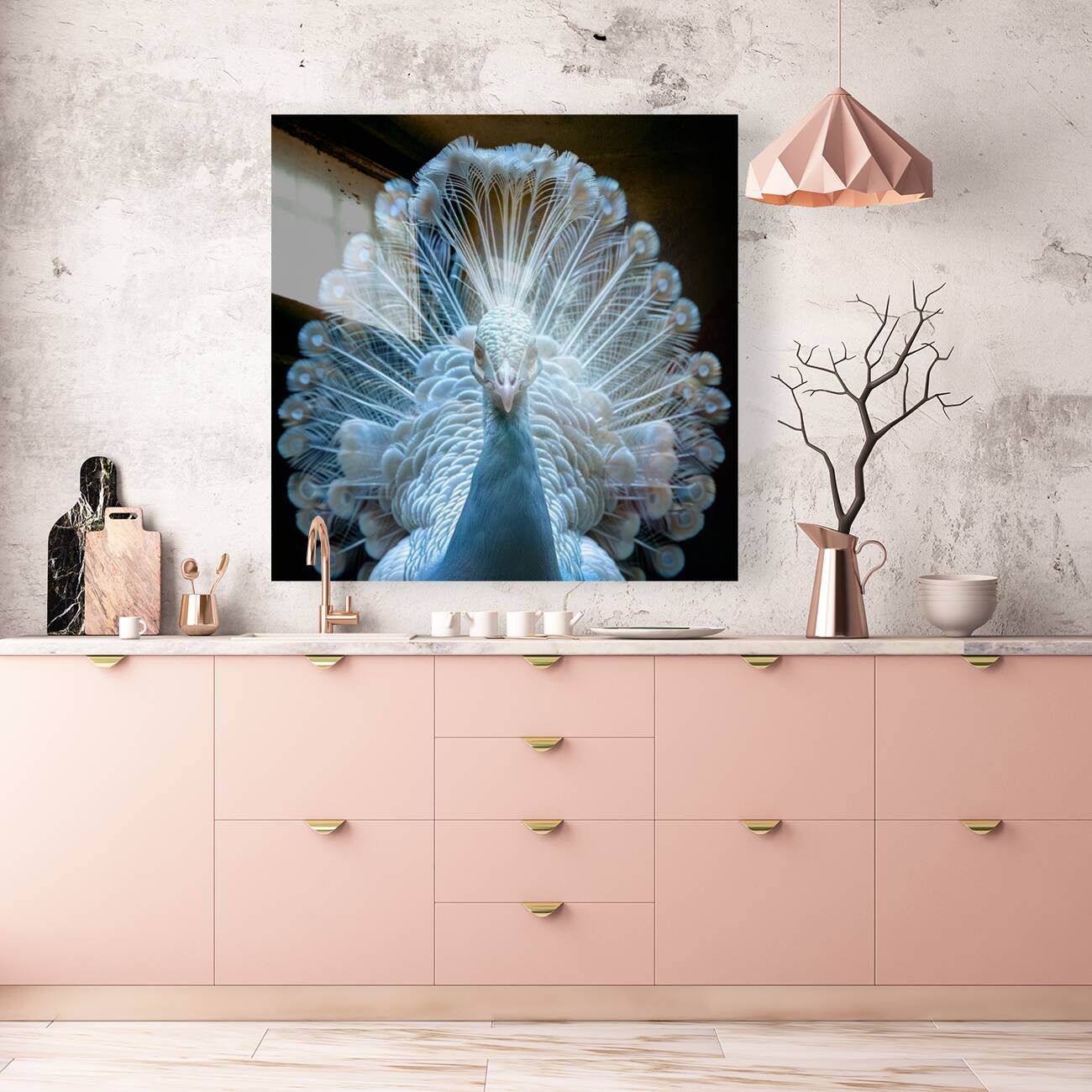 Charming White Peacock Reproduction