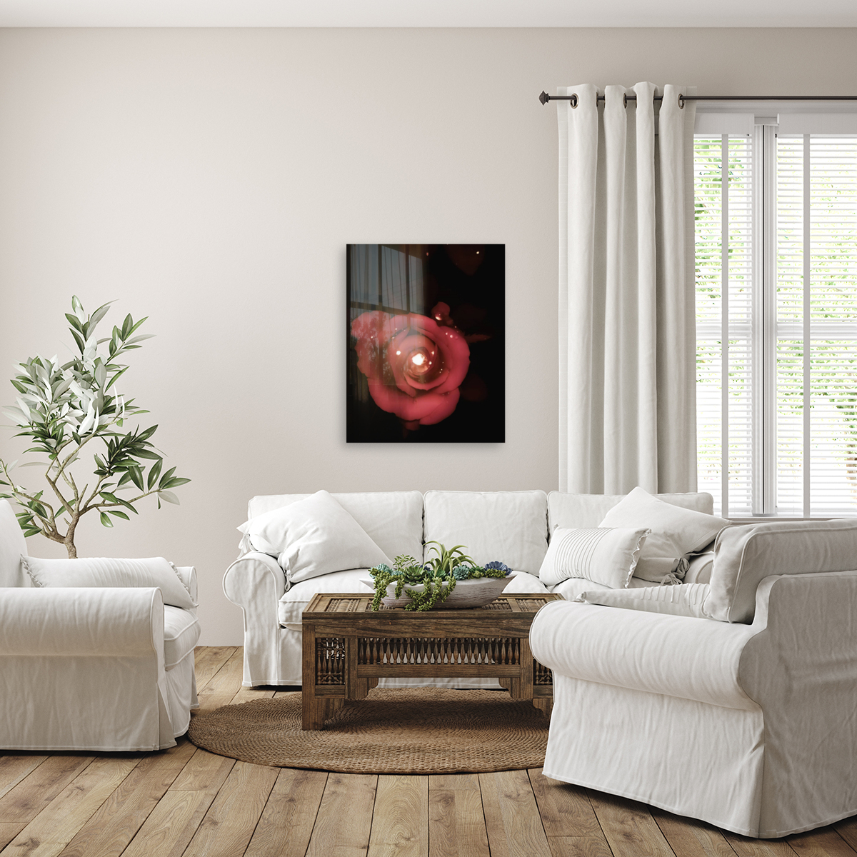 Red Sparkling Rose Reproduction