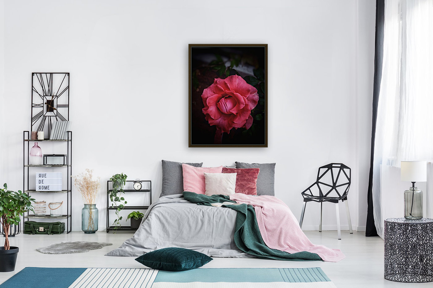 Red-Orange Rose Reproduction