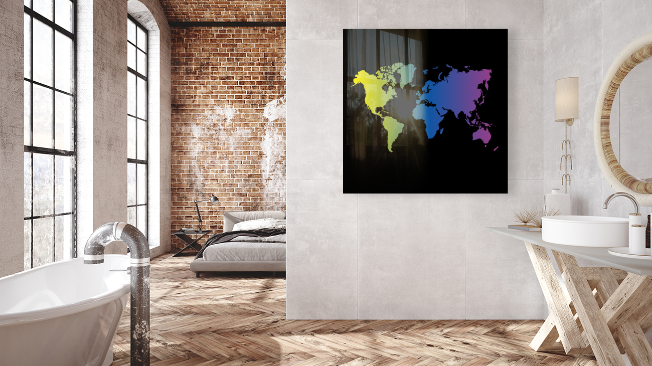 MULTICOLOR WORLD MAP Reproduction